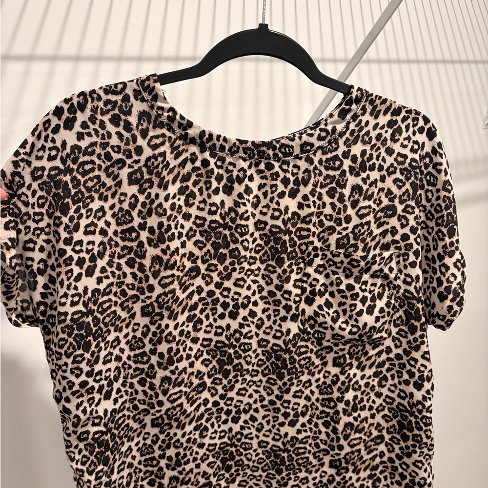 Buffalo David Bitton Animal Print Short Sleeve Top